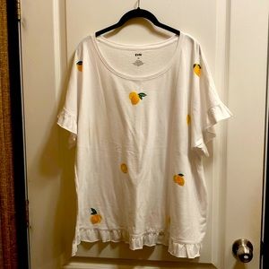 Evri Lemon Ruffle Tee 1X